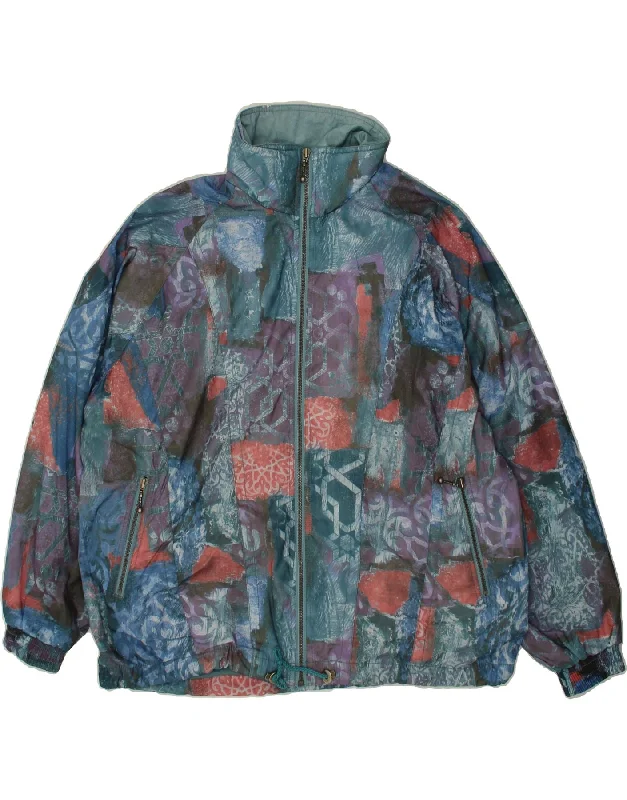 Women's Luxury Apparel RUCANOR Womens Windbreaker Jacket UK 14 Medium Multicoloured Patchwork