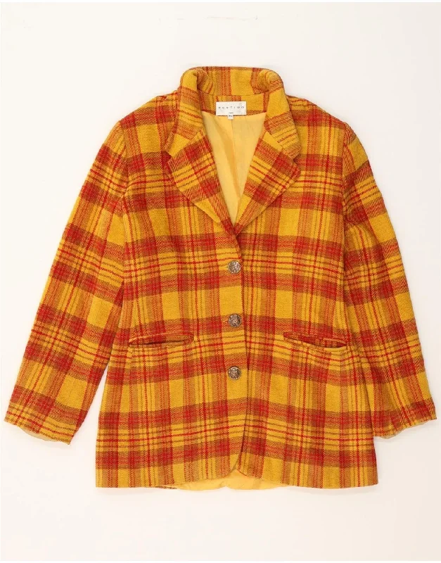 Flash Sale Online VERTIGO Womens 3 Button Blazer Jacket UK 18 XL Yellow Check Acrylic Flash Sale Online VERTIGO Womens 3 Button Blazer Jacket UK 18 XL Yellow Check Acrylic