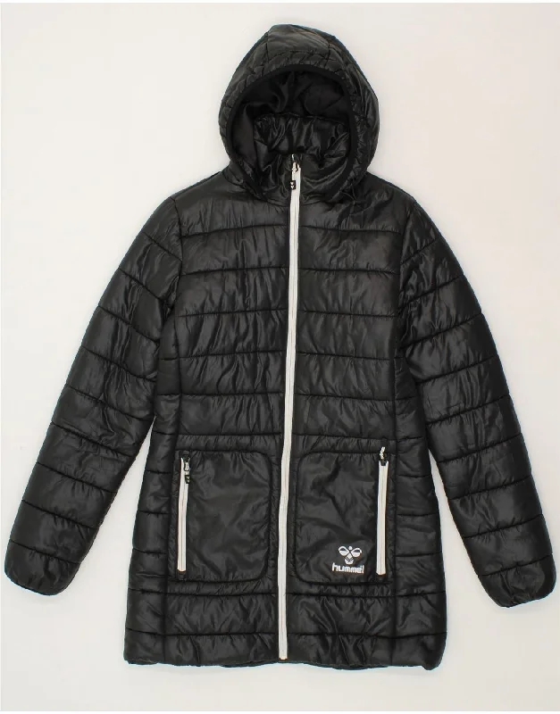 Luxury Women's Clothing HUMMEL Womens Hooded Padded Jacket UK 10 Small Black Polyester Luxury Women's Clothing HUMMEL Womens Hooded Padded Jacket UK 10 Small Black Polyester