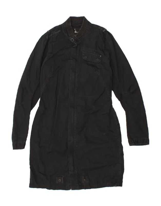 Best Online Boutiques G-STAR Womens Overcoat UK 14 Medium Black Cotton