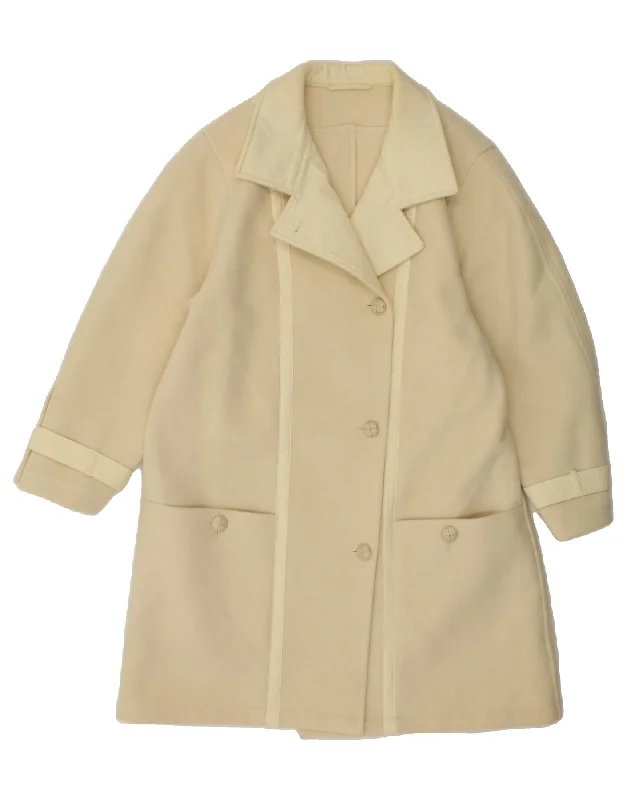 City Fashion VINTAGE Womens Overcoat EU 40 Medium Beige New Wool