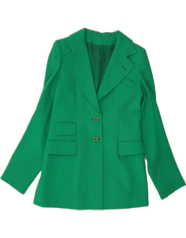 Women's Timeless Attire VINTAGE Womens 2 Button Blazer Jacket UK 10 Small Green New Wool
