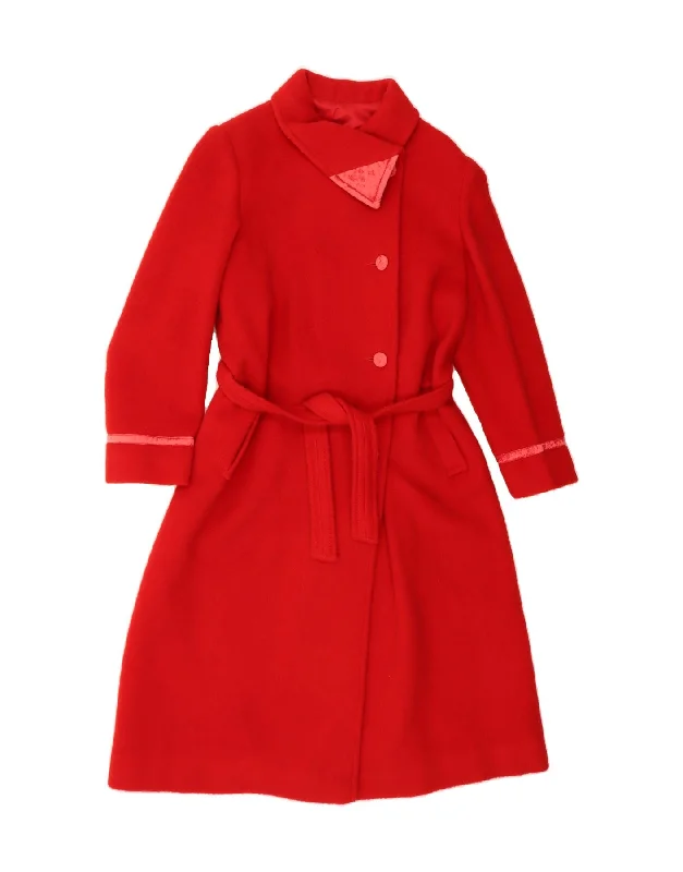 Women's Casual Apparel For Weekends VINTAGE Womens Overcoat UK 12 Medium Red Classic Women's Casual Apparel For Weekends VINTAGE Womens Overcoat UK 12 Medium Red Classic
