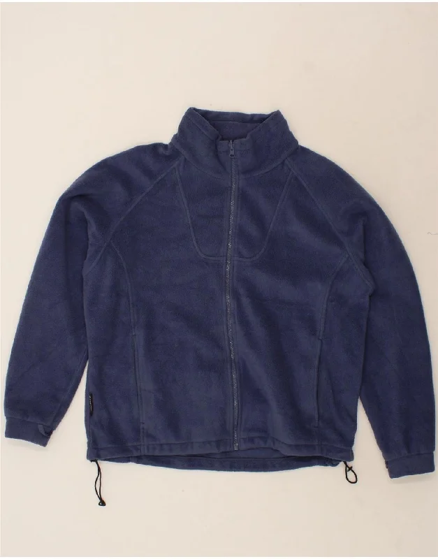 Discount Price COLUMBIA Womens Oversized Fleece Jacket UK 18 XL Navy Blue Polyester
