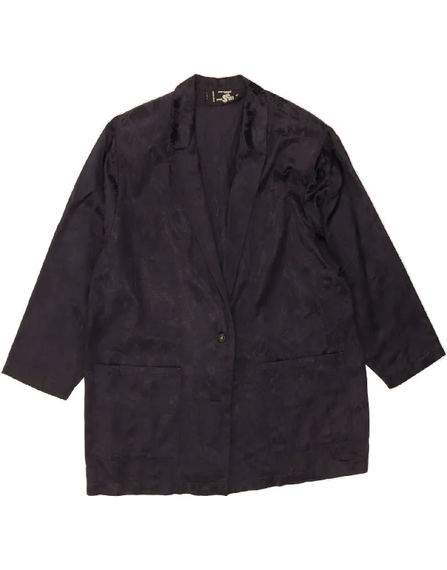 Women's Attire VINTAGE Womens 1 Button 3/4 Sleeve Blazer Jacket UK 16 Large Black Floral Women's Attire VINTAGE Womens 1 Button 3/4 Sleeve Blazer Jacket UK 16 Large Black Floral