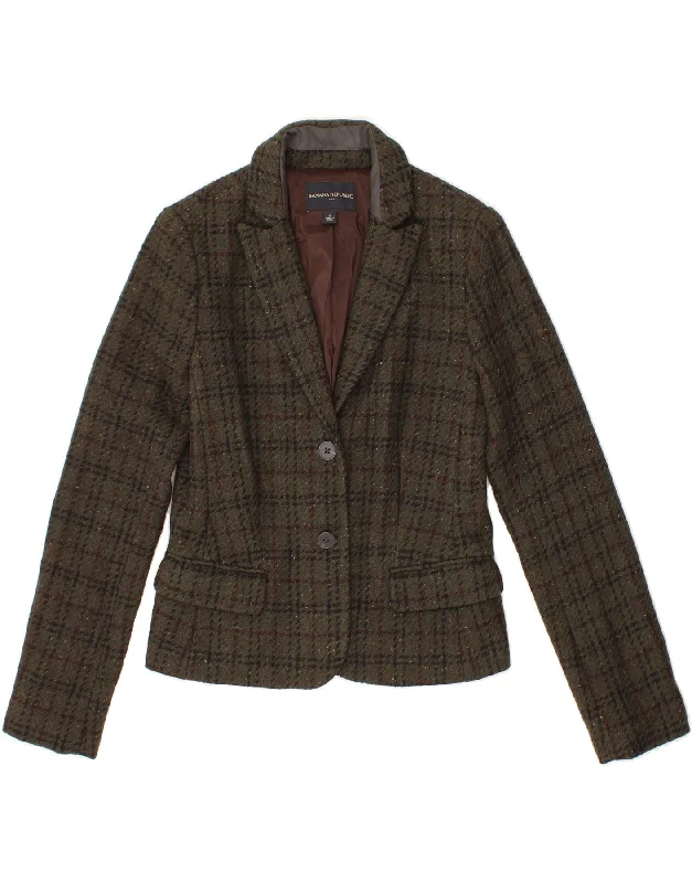 Women's Plus-Size Outfit BANANA REPUBLIC Womens 2 Button Blazer Jacket US 0 XS Khaki Check Women's Plus-Size Outfit BANANA REPUBLIC Womens 2 Button Blazer Jacket US 0 XS Khaki Check