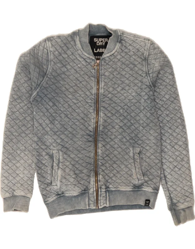 Modern Casual Clothing SUPERDRY Womens Bomber Jacket UK 6 XS Blue Argyle/Diamond Cotton Modern Casual Clothing SUPERDRY Womens Bomber Jacket UK 6 XS Blue Argyle/Diamond Cotton