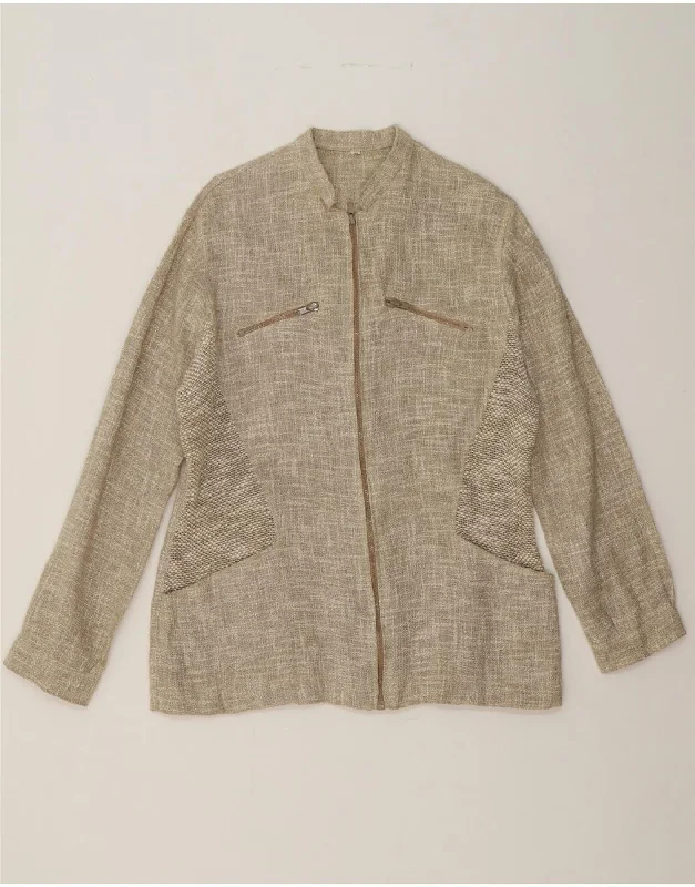 Stylish Outerwear Clothes For Women VINTAGE Womens Blazer Jacket IT 52 2XL Beige Cotton Stylish Outerwear Clothes For Women VINTAGE Womens Blazer Jacket IT 52 2XL Beige Cotton