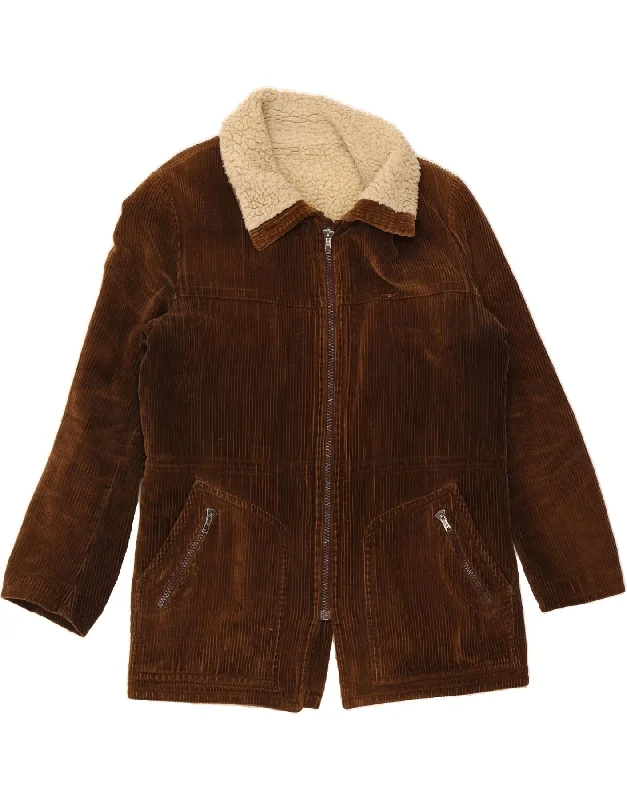 Women's Evening Wear for Special Occasions VINTAGE Womens Corduroy Sherpa Jacket IT 52 2XL Brown Cotton Women's Evening Wear for Special Occasions VINTAGE Womens Corduroy Sherpa Jacket IT 52 2XL Brown Cotton