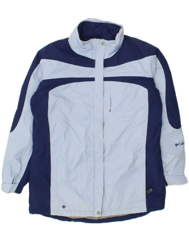 Flash Discount COLUMBIA Womens Windbreaker Jacket UK 40 Large Blue Colourblock Nylon