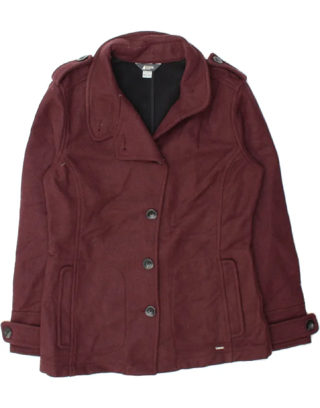 Women's Stylish Professional Apparel MOUNTAIN EQUIPMENT Womens Overcoat UK 16 Large Maroon Polyester