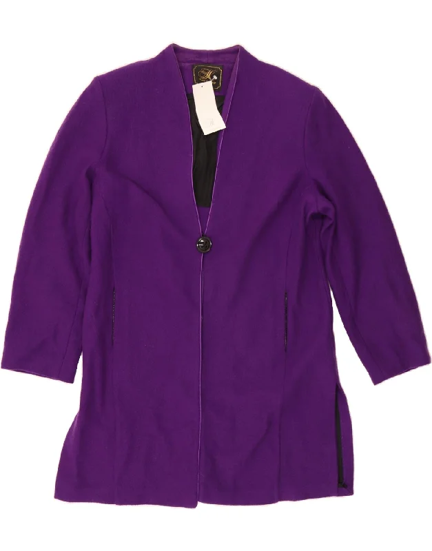 VIP Member Discount KIRSTEN KROG DESIGN Womens Longline 1 Button Blazer Jacket UK 18 XL Purple VIP Member Discount KIRSTEN KROG DESIGN Womens Longline 1 Button Blazer Jacket UK 18 XL Purple