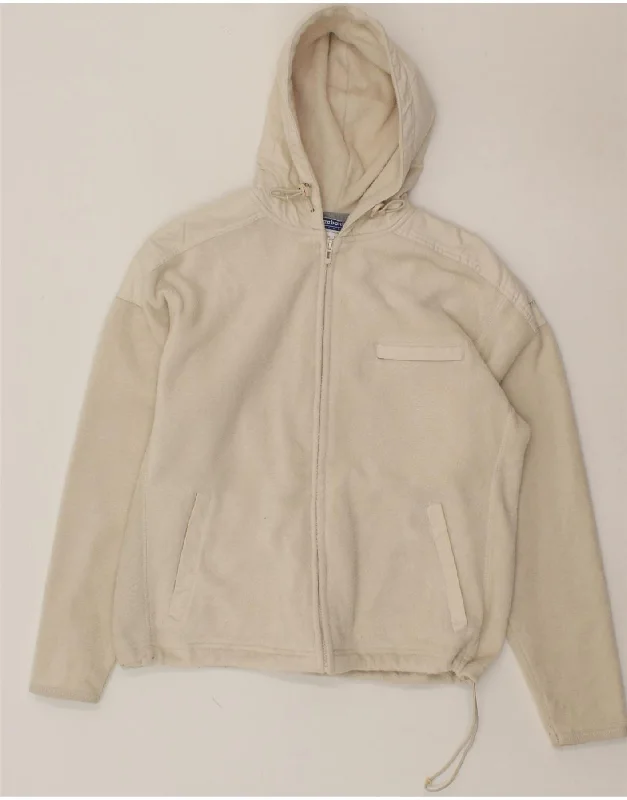 Vintage-Inspired Women's Apparel REEBOK Womens Hooded Fleece Jacket UK 12 Medium Beige Polyester Vintage-Inspired Women's Apparel REEBOK Womens Hooded Fleece Jacket UK 12 Medium Beige Polyester