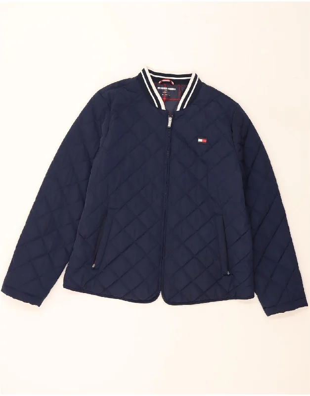 Women's Workout Clothing TOMMY HILFIGER Womens Quilted Jacket UK 18 XL Navy Blue Polyester Women's Workout Clothing TOMMY HILFIGER Womens Quilted Jacket UK 18 XL Navy Blue Polyester
