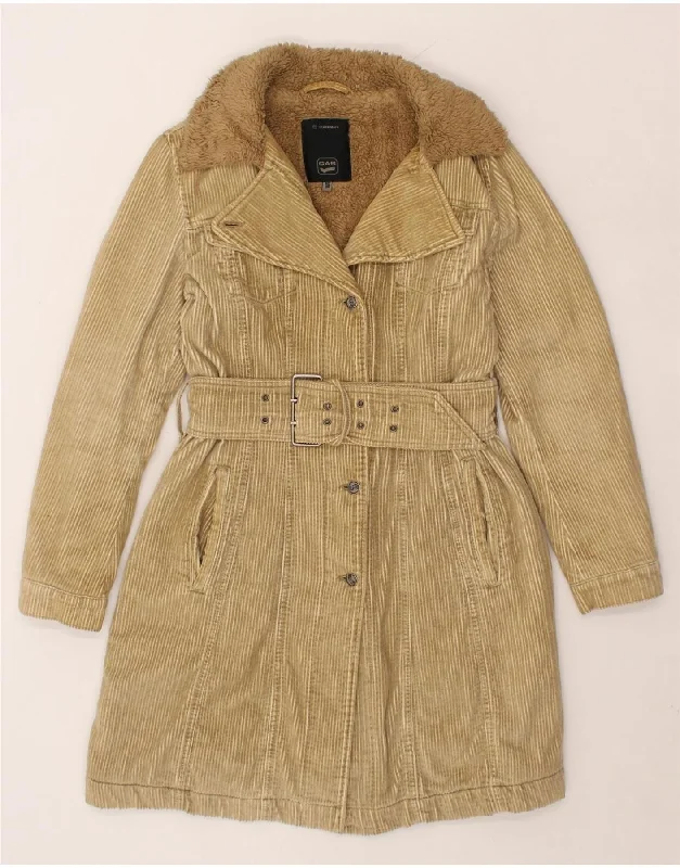 Fashionable Women's Clothing GAS Womens Corduroy Coat UK 10 Small Beige Cotton
