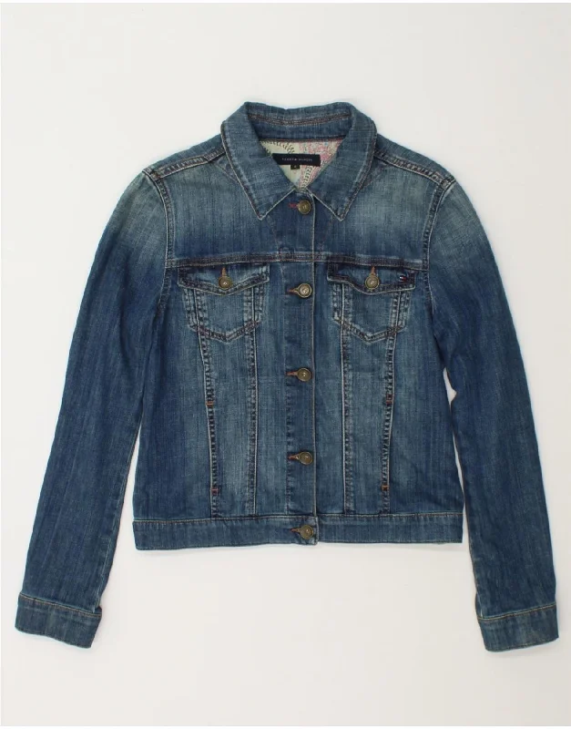 Sale On Sale TOMMY HILFIGER Womens Crop Denim Jacket US 8 Medium Blue Cotton