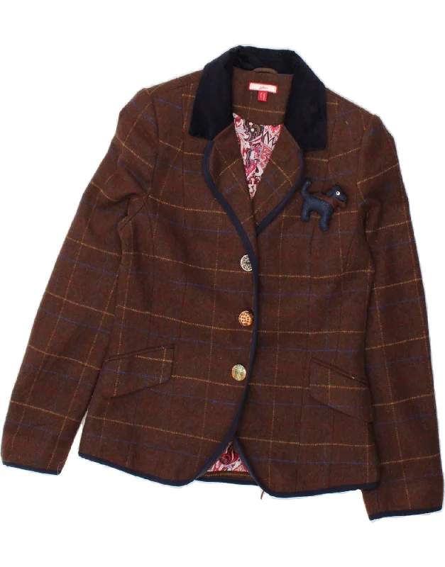 Women's Trendy Activewear Apparel JOE BROWNS Womens 3 Button Blazer Jacket UK 10 Small Brown Check Women's Trendy Activewear Apparel JOE BROWNS Womens 3 Button Blazer Jacket UK 10 Small Brown Check