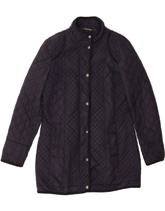 Chic Women's Clothing for Work and Travel HOBBS Womens Quilted Overcoat UK 12 Medium Navy Blue Polyamide Chic Women's Clothing for Work and Travel HOBBS Womens Quilted Overcoat UK 12 Medium Navy Blue Polyamide