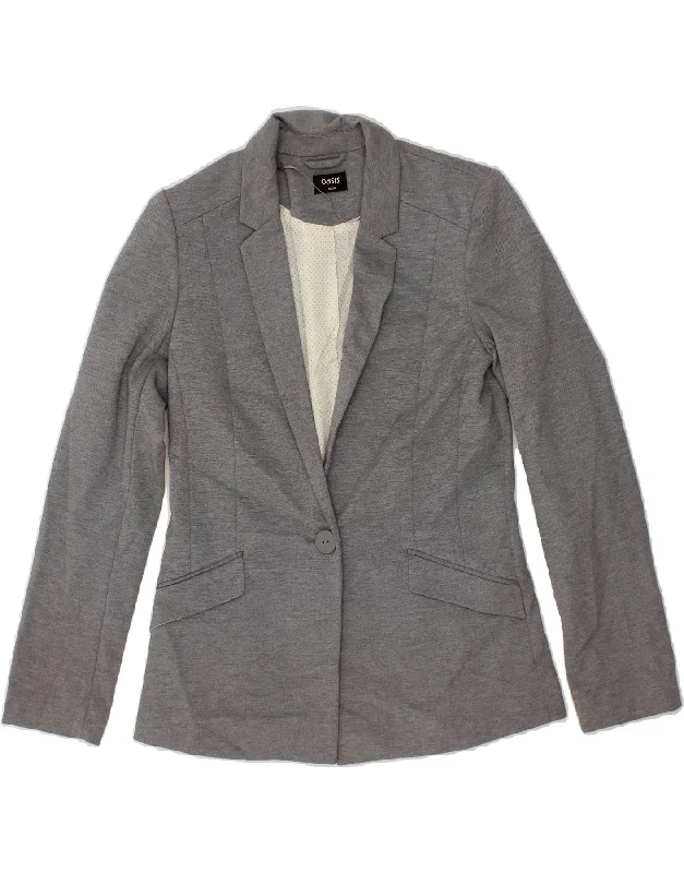 Women's Clothing For Special Occasions OASIS Womens 1 Button Blazer Jacket UK 8 Small Grey Polyester Women's Clothing For Special Occasions OASIS Womens 1 Button Blazer Jacket UK 8 Small Grey Polyester