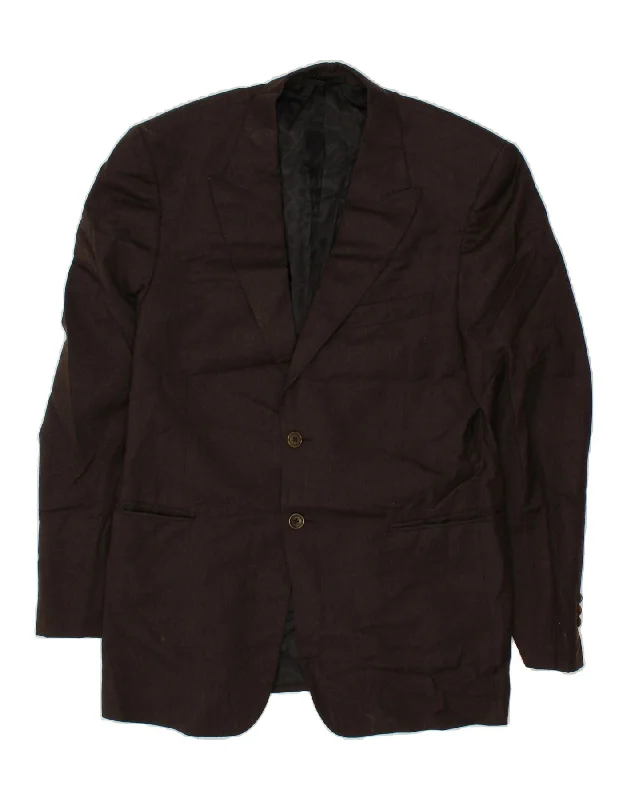 Women's Everyday Attire REISS Womens 2 Button Blazer Jacket UK 12 Medium  Brown Wool