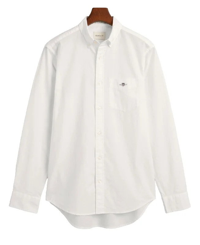 Formal Outfit For Women Regular Fit Cotton Linen Shirt - White