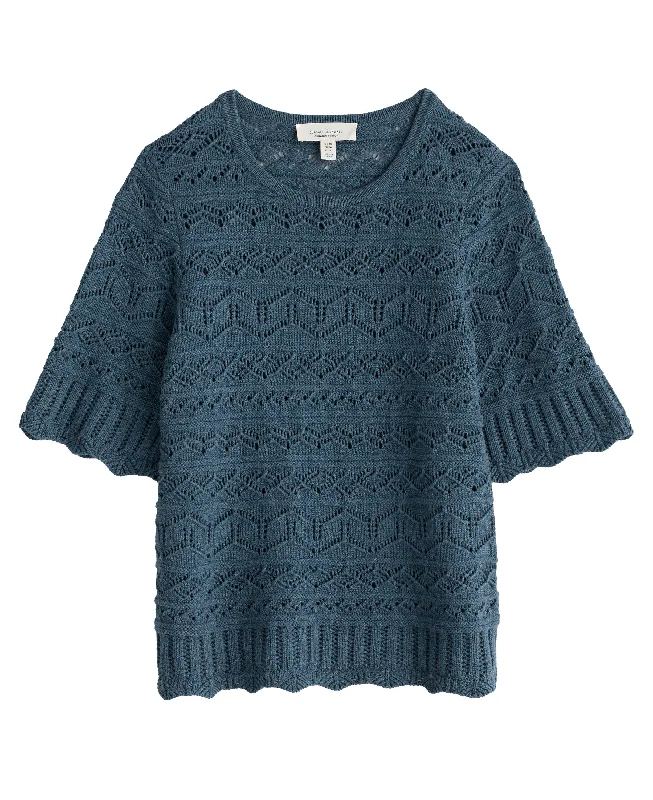 Flash Sale Clothing River Cross Pointelle Knit Top - Light Squid