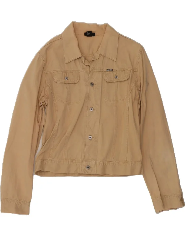 Women's Transitional Attire DIESEL Womens Crop Denim Jacket UK 18 XL Beige Cotton