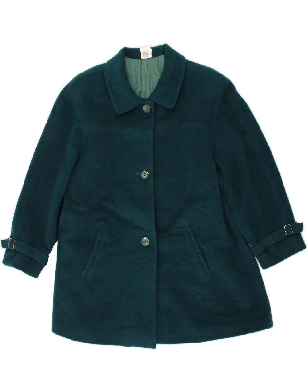 Affordable Women's Clothing VINTAGE Womens Overcoat IT 48 XL Blue Cotton
