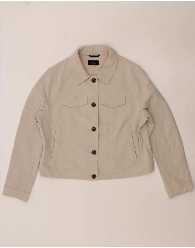 Women's Chic Outerwear Attire JOULES Womens Crop Bomber Jacket UK 16 Large  Beige Polyester
