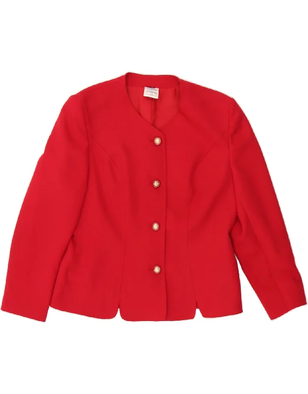 Sophisticated Style EASTEX Womens 3/4 Sleeve 4 Button Blazer Jacket UK 16 Large Red Polyester