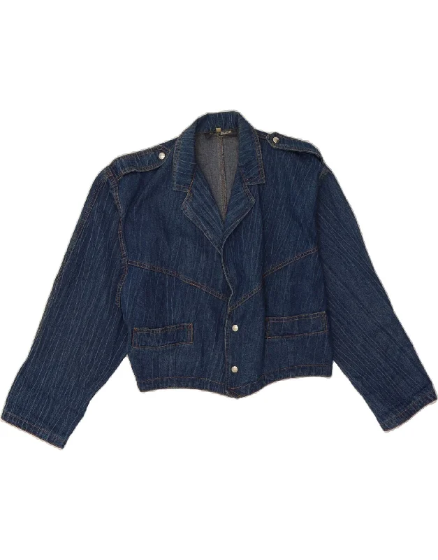 Elegant Women's Fashion VINTAGE Womens Crop Denim Jacket UK 10 Small Blue