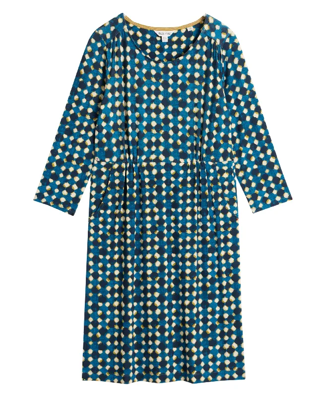 Women's Trendy Apparel Tallie Jersey Dress - Navy Print
