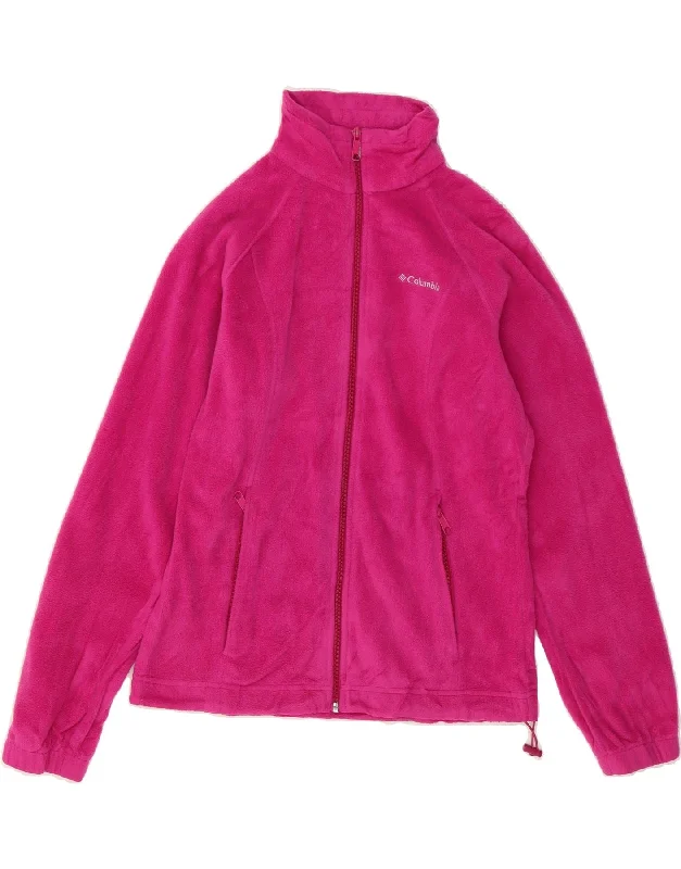 Women's Seasonal Apparel COLUMBIA Womens Fleece Jacket UK 10 Small Pink Polyester