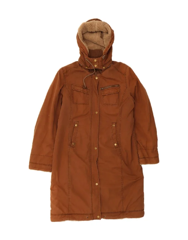 Comfortable Outfit For Women ICHI Womens Hooded Windbreaker Coat UK 18 XL Brown Cotton Comfortable Outfit For Women ICHI Womens Hooded Windbreaker Coat UK 18 XL Brown Cotton