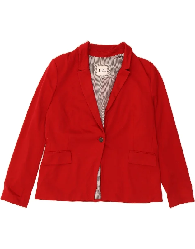 Women's Fashion Clothing JULES & LEOPOLD Womens 1 Button Blazer Jacket UK 18 XL Red Polyester Women's Fashion Clothing JULES & LEOPOLD Womens 1 Button Blazer Jacket UK 18 XL Red Polyester