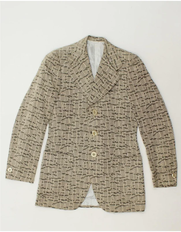Women's Holiday Outfit ALBERT Womens Abstract Pattern 3 Button Blazer Jacket UK 8 Small Grey