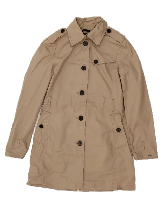Women's Office Outfit TOMMY HILFIGER Womens Trench Coat UK 6 XS Beige Cotton