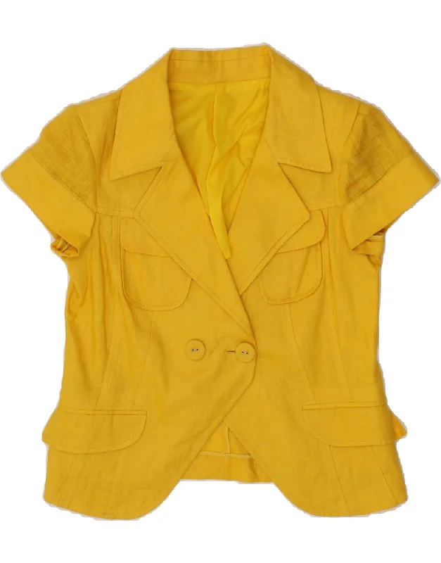 Fashion-forward Women's Wear VINTAGE Womens Double Breasted Blazer Jacket UK 10 Small Yellow Fashion-forward Women's Wear VINTAGE Womens Double Breasted Blazer Jacket UK 10 Small Yellow