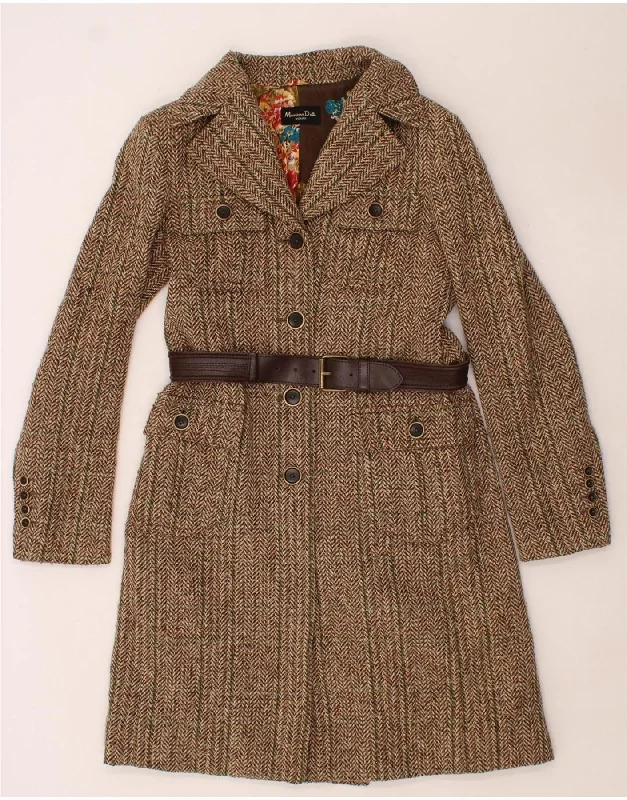 Charming Everyday Clothing For Women MASSIMO DUTTI Womens Overcoat EU 40 Medium Brown Herringbone Wool Charming Everyday Clothing For Women MASSIMO DUTTI Womens Overcoat EU 40 Medium Brown Herringbone Wool