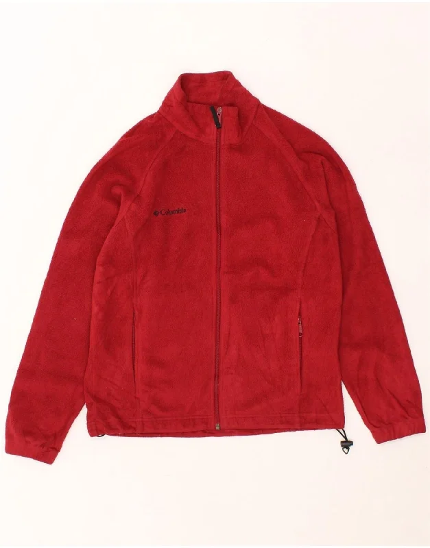 Plus Size Women Wear COLUMBIA Womens Fleece Jacket UK 14 Medium Red Polyester