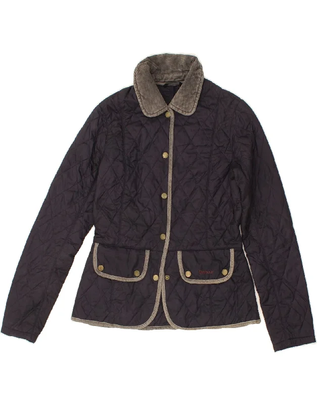 Women's Clothes For Outdoor Events BARBOUR Womens Quilted Jacket UK 8 Small Navy Blue