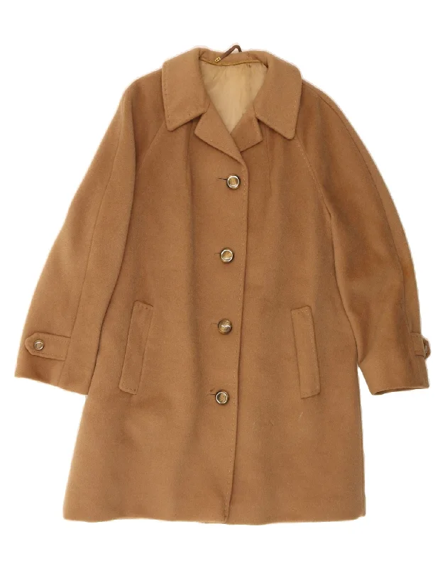 Comfortable Women's Outfits VINTAGE Womens Overcoat EU 40 Medium Brown New Wool