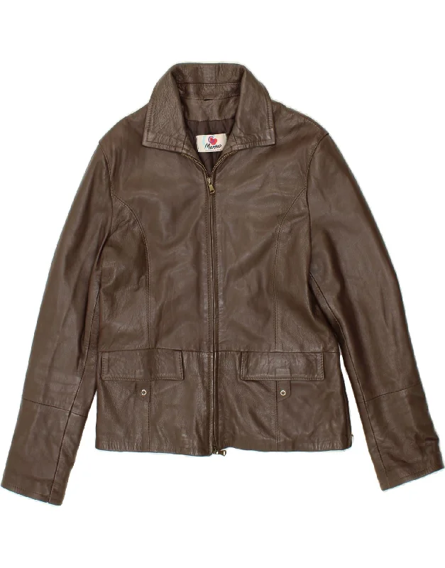 Women's Formal Event Clothing VINTAGE Womens Leather Jacket UK 16 Large Brown Leather