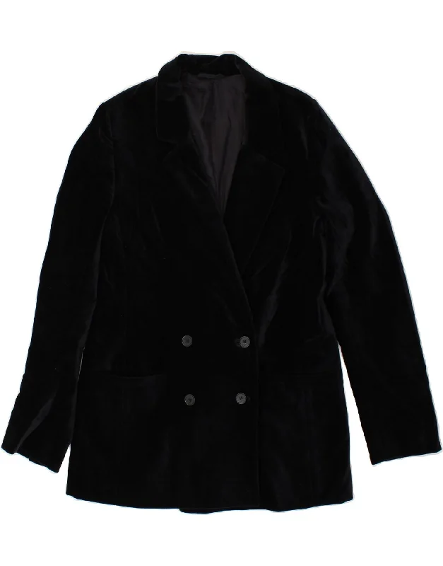 Women's Clothing For Everyday Wear COS Womens Velvet Double Breasted Blazer Jacket EU 38 Medium Black Cotton