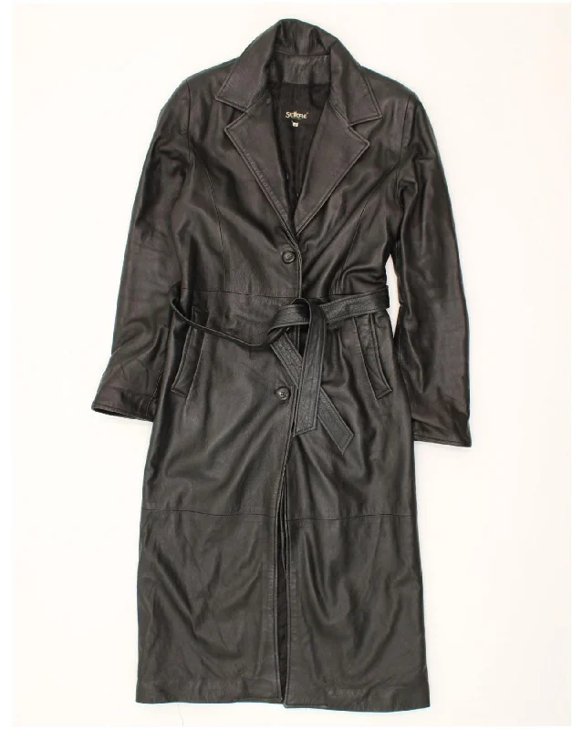 Women's Outerwear Apparel SETTORE Womens Leather Coat UK 14 Medium Black Leather