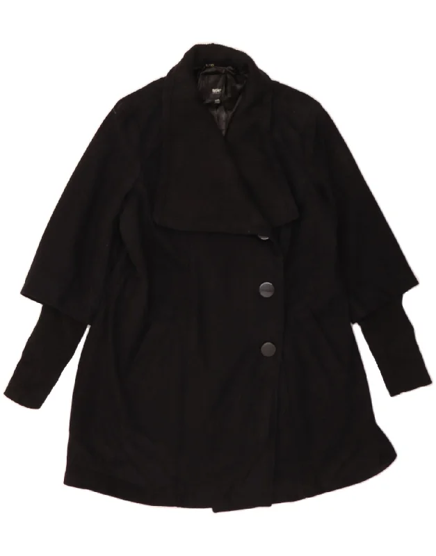 Women's Stylish Outerwear MOSSIMO Womens Overcoat UK 20 2XL Black Wool