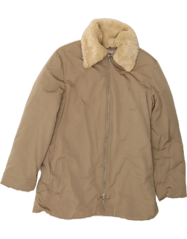 Women's Office Attire TRUSSARDI Womens Padded Jacket IT 44 Medium Beige