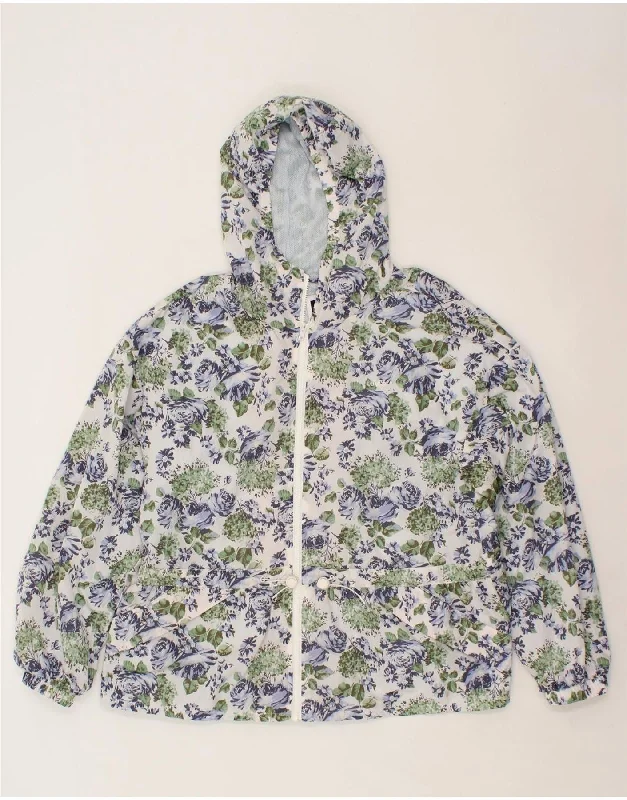 Sale On Sale LEVI'S Womens Hooded Rain Jacket UK 14 Medium Multicoloured Floral