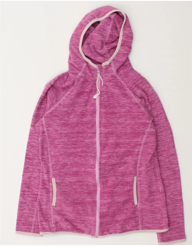 Fashionable Casual Tops MOUNTAIN WAREHOUSE Womens Hooded Fleece Jacket UK 10 Small Pink Polyester