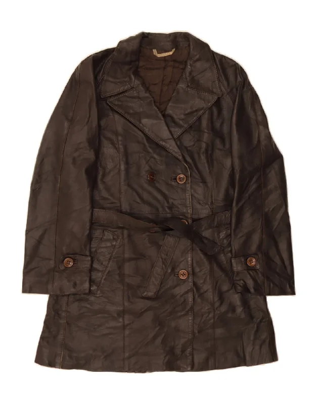 Discount Store VINTAGE Womens Leather Coat IT 46 Small Brown Leather